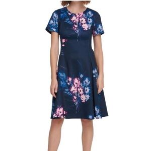 DKNY Navy Floral Dress Fit & Flare Size 8